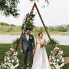10Ft Wooden Wedding Arch Triangle Backdrop Stand Garland Balloon Frame