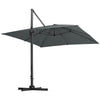 3M Sun Rotating Umbrella Garden Banana Parasol Cantilever Canopy Weight Base