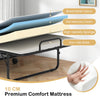 Folding Bed Frame with Mattress-White
