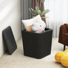 Outdoor Resin Storage Side Table 43L Patio Storage Box Small Outdoor Table