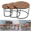 Round Nest of 2/3 Tables Nesting Coffee Table Side Stand Space Saving Wood Unit