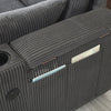 L Shaped 3 Seater Sofa Convertible Sofa Bed with Storage Chaise Corduroy Grey