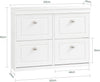 Slim White Shoe Rack Cabinet with 4 Flip Drawers – Space Saving 105x24x83cm