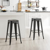 2x Colton 'Tolix' Style Black Metal Bar Stools - Seconds
