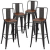 Industrial Bar Stools Table Set Vintage Tall Chair Metal Breakfast Dining Set UK