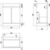 Bathroom Vanity Unit Freestanding Basin Sink Cabinet Furniture Gloss Grey 600mm