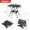 Portable Folding Work Bench Sawhorse Adjustable Wood Processing Worktable 150KG