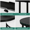 Modern Nesting Coffee Table Set Of 2 For Living Room, Black Round Wood Coffee Ta