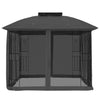 Gazebo with Double Roof and Mesh Walls Anthracite 2.94x2.94 m Steel B3I4