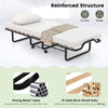 Folding Bed Rollaway Bed Portable Metal Guest Bed With 10cm Memory Foam Mattress