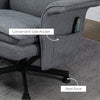 Swivel Recliner Chair and Footstool, Upholstered Armchair with Massage Function