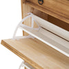 Panana Solid Pine Shoe Cabinet Storage Cupboard Wooden Organizer with 1 Drawer