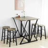 5-Piece Industrial Breakfast Bar Table Set, Folding Dining Table with 4 Stools