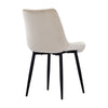 2pcs Beige Dining Chairs Set Velvet Diamond Back Padded Seat Restaurant Chair
