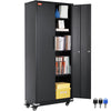 Metal Storage Cabinet Rolling Garage Storage Cabinet 4 Adjustable Shelves
