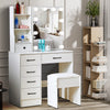 Dressing Table With 6 Drawers Mirror Stool Set Makeup Desk Vanity Table Bedroom