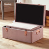 Beautify Storage Trunks Set of 2 Chests Velvet Pink Rose Gold Case Box Organiser
