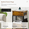 Side Table Coffee Table End Table NightStand Bedside Table with Charging Station