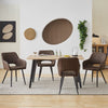 Brown Dining Chairs Set of 2 Faux Leather Diamond Seat with Hole Modern Chair