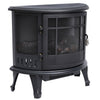 Black Electric Fireplace Log Burning Flame Stove Fire Heater Thermal Wood 1800W