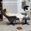 Rocker Swivel Recliner Chair with Footstool Velvet Upholstered Recliner Armchair
