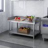 Stainless Steel Food Prep Table Commercial Kitchen Storage Work Top Edges Shelf