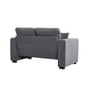 Panana 3 2 Seater Grey Black Linen Fabric Suite Sofa Couch, Free Throw Pillows