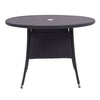 Rattan Tempered Glass Garden Tea Table Outdoor Patio Bistro W/ Umbrella Hole
