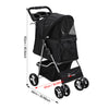 Pet Stroller Dog Cat Puppy Pram Pushchair Travel Cart With Clear Rain Cover