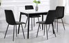Set of 2 Velvet Black Dining Chair Metal legs Dining room Home Cafe Furniture