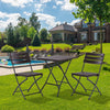 Folding Rattan Garden Table & 2 Chairs Outdoor Furniture Patio Dining Bistro Set