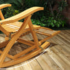 Folding Bamboo Rocking Armchair Office Garden Sun Lounger Recliner Relax Seat