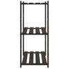 3-Tier Storage Rack Black 80x38x90 Solid Wood Pine G1P8