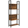 Bookshelf Storage Shelf Kitchen Shelf 5 Shelves Rustic Brown Black LLS025B01