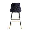 Pair of Bar Stools Kitchen Breakfast Velvet Padded Bar Chair with Metal Legs