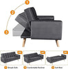 Modern Velvet Sofa Bed 3 Seater Click Clack Sofa Settee Recliner Couch Wooden