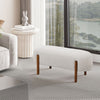 Modern Footrest Entryway Bench Oval Long Pouffe Padded Vanity Seat Shoe Bench