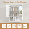 Smilesun Wall-Mounted Bathroom Cabinet w/2 Mirror Doors&Shelves 50x13x60cm White