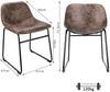 Set of 2 Kitchen Pub Bar Stools High Backrest Large Seat Chairs Coffee Shop Casu