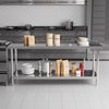 2 Tier Commercial Kitchen Prep & Work Stainless Steel Table with Backsplash 1.8M