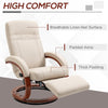 360° Swivel Recliner Chair with Footrest, 135° Manual Reclining Armchair Beige