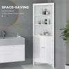 Corner Bathroom Cabinet Freestanding Bathroom Storage Unit, Open Shelves, White