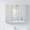 3 Door Bathroom Cabinet 6-Tier Shelf Inside Mirrored Wall Mounted Cupboard White