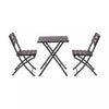 Folding Rattan Garden Table & 2 Chairs Outdoor Furniture Patio Dining Bistro Set