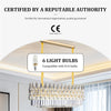 Luxury Clear K9 Crystal Chandelier Light Formal Rectangular Pendant Light Dining