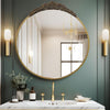 French Style Round Wall Mirror Wall Mounted Bathroom Mirror Hotel Dressing Table