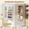 6 LEDs Mirror Jewelry Cabinet with Storage Shelves-White