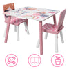Kids Study Table and 2 Chairs Childrens Playroom Furniture Study Writing Reading