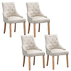 1/2/4/6 Dining Chairs Armchair High Back Linen/Velvet Upholstered Wood Legs Home