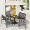 Wooden Dining Set Outdoor Garden Furniture 6 Seater Loveseat Chair Table Grey